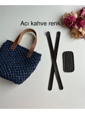 ZG Hobi Aksesuar Örgü Çantalar Için Suni Deriden Sap ve Taban Seti