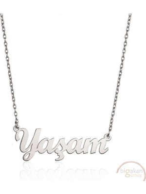 Bigakan 925 Ayar Gümüş Yaşam Isimli Kolye