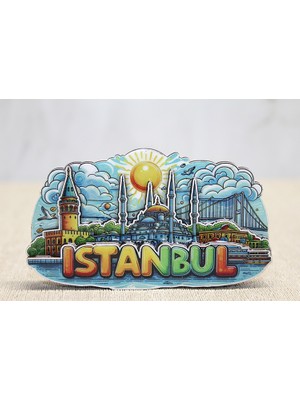 Ahşap Istanbul Temalı Magnet - Model 5
