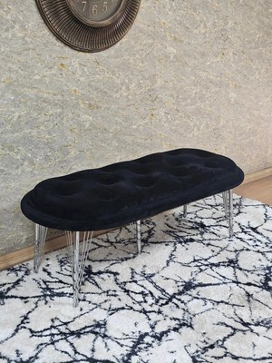 Sevinç Mobilya Ufo Oturak Bench - Krom Kaplama Telli Ayak - Oturak - Bench - Puf - Yatak Ucu Pufu