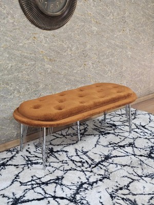 Sevinç Mobilya Ufo Oturak Bench - Krom Kaplama Telli Ayak - Oturak - Bench - Puf - Yatak Ucu Pufu