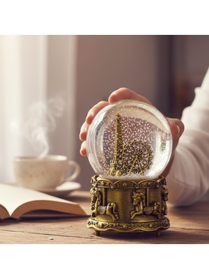 Keyfim Shop Eyfel Kulesi Orta Boy Işıklı Müzikli Kar Küresi