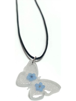 Toyigoo Ieg™ Unutma Beni Çiçeği Kelebek Epoksi Kolye