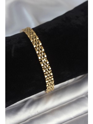 Toyigoo Ietaks™ 316L Çelik 7 mm Kalınlıkta Gold Renkli Erkek Bileklik