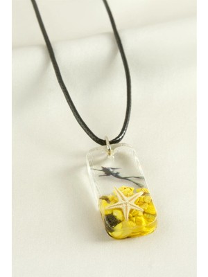 Toyigoo Ieg™ Deniz Yıldızı Dikdörtgen Epoksi Kolye