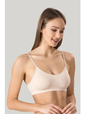 Toyigoo Ieg™ Kadın Ince Askılı Pedli Büstiyer Yarım Atlet Sütyen 3'lü Set.