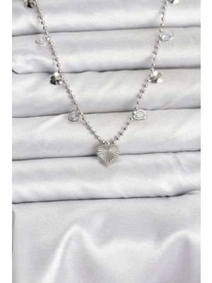 Toyigoo Ietaks™ Pirinç Gümüş Renk Kalp Model Kadın Kolye