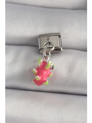 Toyigoo Ietaks™ 316L Çelik Gümüş Renk Sallantı Ejder Meyvesi Model Nomination Charm