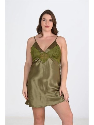 Toyigoo Ieg™ Büyük Beden Haki Gecelik 2104