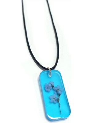 Toyigoo Ieg™ Unutmabeni Çiçeği Dikdörtgen Epoksi Kolye