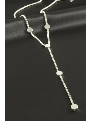 Toyigoo Ieg™ Yuvarlak Şerit Taşlı Çelik Y Kolye