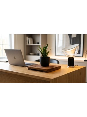 Afro Garden Çok Amaçlı Küçük Saksı Altlığı 25X25 cm -Masif Teak