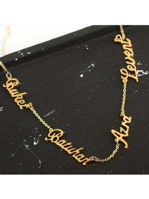 Toyigoo Ieg™ Kişiye Özel Dört Isim Yazılı Kolye