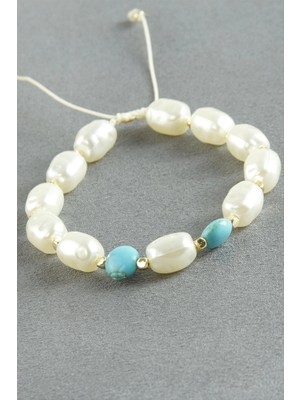 Toyigoo Ieg™ Turkuaz Taşlı Inci Bileklik