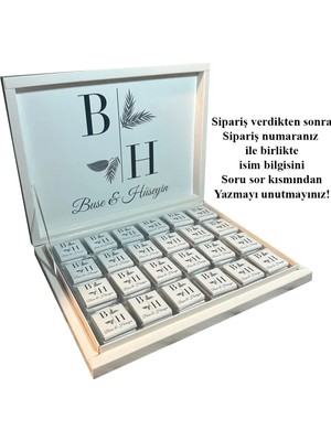 Blackeye Chocolate Kişiye Özel Isimli Söz Nişan Nikah Çikolatası - 72 Adet Madlen Çikolata