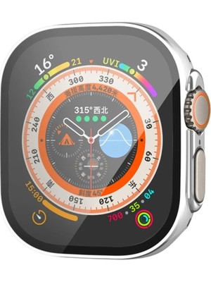 Toyigoo Ieg™  Apple Watch Ultra 49MM Legend Camlı Kasa Ekran Koruyucu - Gümüş