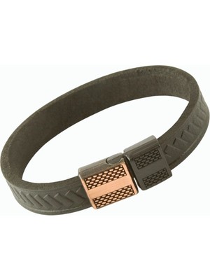 Toyigoo Ieg™ Çubuk Desenli Mıknatıslı Orjinal Deri Bileklik