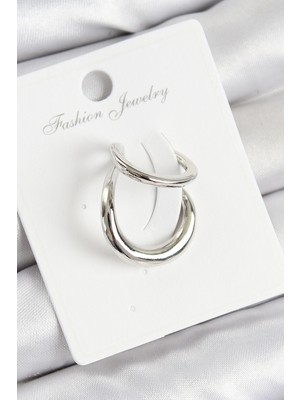 Toyigoo Ietaks™ Pirinç Halka Model Gümüş Renk Sağ Kıkırdak Küpe