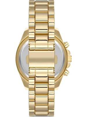 Zarif ve Şık Özel Tasarım Roma Rakam Detaylı  Metal Bayan Kol Saati (Gold) ( Lisinya )