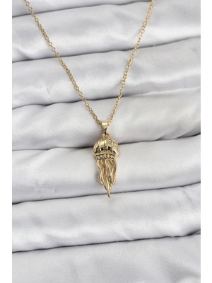 Toyigoo Ietaks™ 316L Çelik Zincir Gold Renk Deniz Anası Model Zirkon Taşlı Kadın Kolye