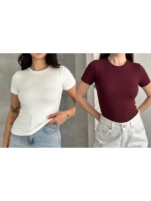 Betnur Kadın Kısa Kollu Modal Kumaş Bady