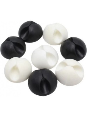 Venüs Shopping Siyah Beyaz Kablo Sabitleme Klipsi 10'lu