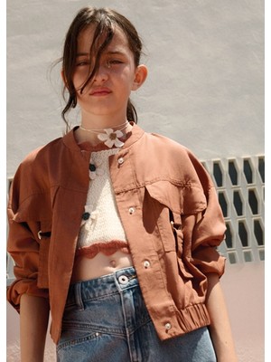 Mayoral Kız Çocuk Tokalı Ceket Kiremit - 06404