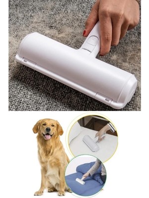 Macgon Kedi Köpek Tüy Toplayıcı Hazneli 2 Yönlü Kazak Kıyafet Elbise Halı Yatak Kıl Toz Tüy Toplayıcı