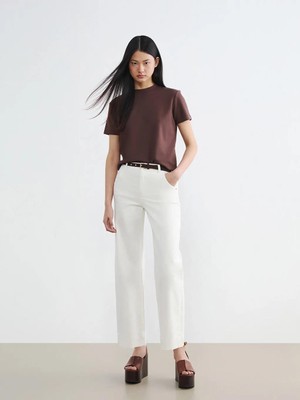 LC Waikiki Beli Kemerli Wideleg Kadın Jean Pantolon  (S6)