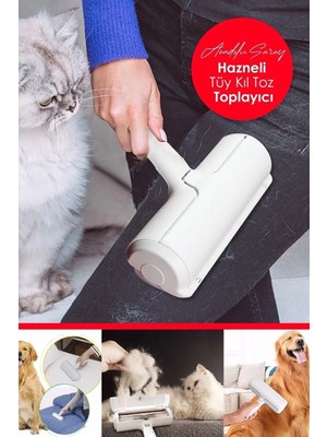 Macgon Hazneli Kedi Köpek Evcil Hayvan Kıyafet Elbise Halı Yatak Tüy Temizleyici Kıl Toz Toplayıcı