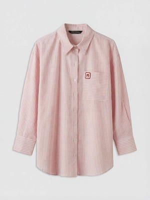 LC Waikiki Çizgili Oversize Poplin Kadın Gömlek Tunik  (S6)