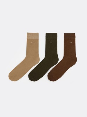 LC Waikiki Karışık Nakışlı Erkek Bambu Soket Çorap 3 Lü  (S6)