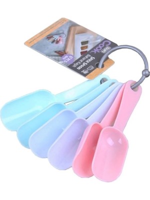Macgon Renkli Küçük Plastik Baharat Kaşığı 6lı