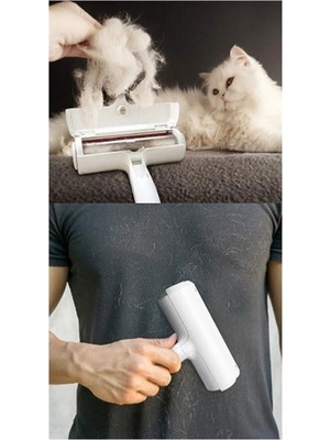 Macgon Kedi Köpek Tüy Toplayıcı Hazneli Kazak Kıyafet Elbise Halı Yatak Kıl Toz Tüy Toplayıcı