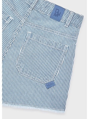 Mayoral Kız Çocuk Çizgili Kot Şort - 06205