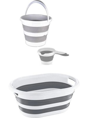 Macgon Katlanabilir 3'lü Sepet Kova Maşrapa