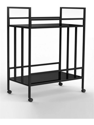 Macgon Içecek Servis Arabası 38 x 75 x 68 Siyah Renk