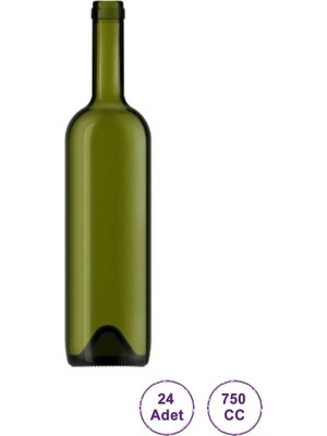 Macgon 24 Adet 750CC Cam Şişe Mantar Kapaklı Yağ Şişesi