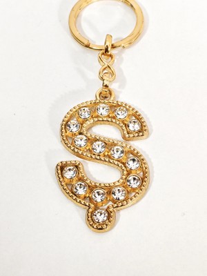 Moncuk Design Taşlı Ş Harfi Anahtarlık Gold Renk – Işıltılı ve Kişiselleştirilmiş Şık Çanta & Anahtar Aksesuarı
