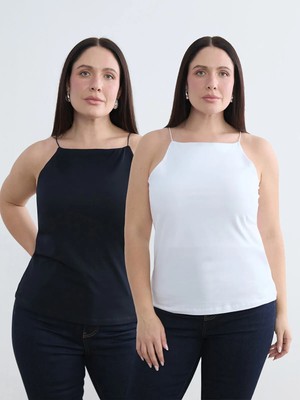 Lc Waikiki Yeni Sezon Büyük Beden Halter Yaka Kadın Atlet 2'li