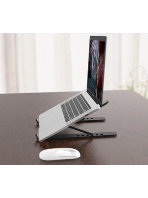 Yükseklik Ayarlı Plastik Laptop Standı, Kolay Kurulum, Taşınabilir, Ergonomik ve Konforlu, Bilgisayar Standı