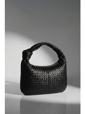 Vivazzaluxe Vintage Model Örgü Desen Bağlamalı Deri Orta-Büyük Boy Kadın El, Kol, Omuz Çanta