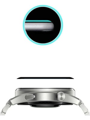 Gt3 46MM Uyumlu Akıllı Saat Için Tam Kaplayan Pmma Ekran Koruyucu Cam (Siyah, Gt3 46MM)