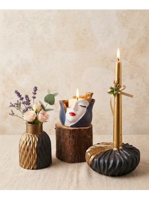 Zedef Tasarım Modern Geometrik & Büst Mumluk Seti