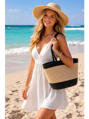 Günlük Tatil Plaj Hasır Çanta