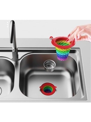6 Kademeli Lavabo Süzgeci, Renkli Lavabo, Evye Süzgeci Gider Koruyucu