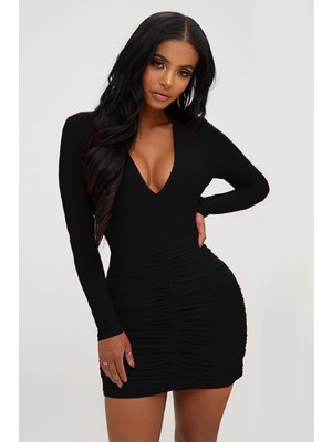 Alfa Aksesuar 03 Giyim Büzgülü Mini Elbise Beruflic