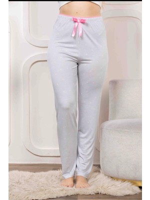 Alfa Aksesuar 03 Giyim Beli Fiyonklu Rahat Kesim Pamuklu Tek Alt Pijama Kadın BYATI004 Beruflic