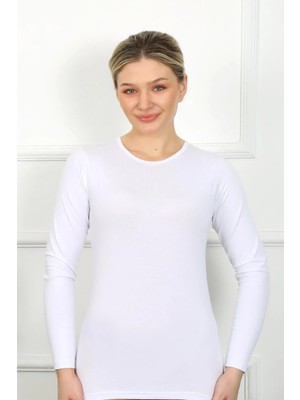 Alfa Aksesuar 03 Moda Bayan Uzun Kol Body Beyaz Beruflic