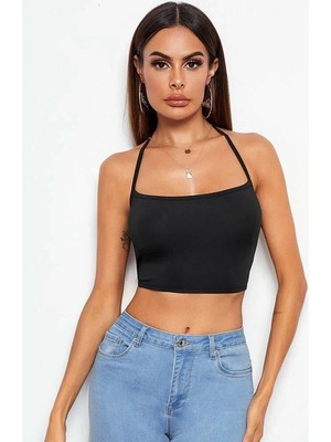 Alfa Aksesuar 03 Giyim Kadın Siyah Belden Bağlamalı Şık Büstiyer Beruflic